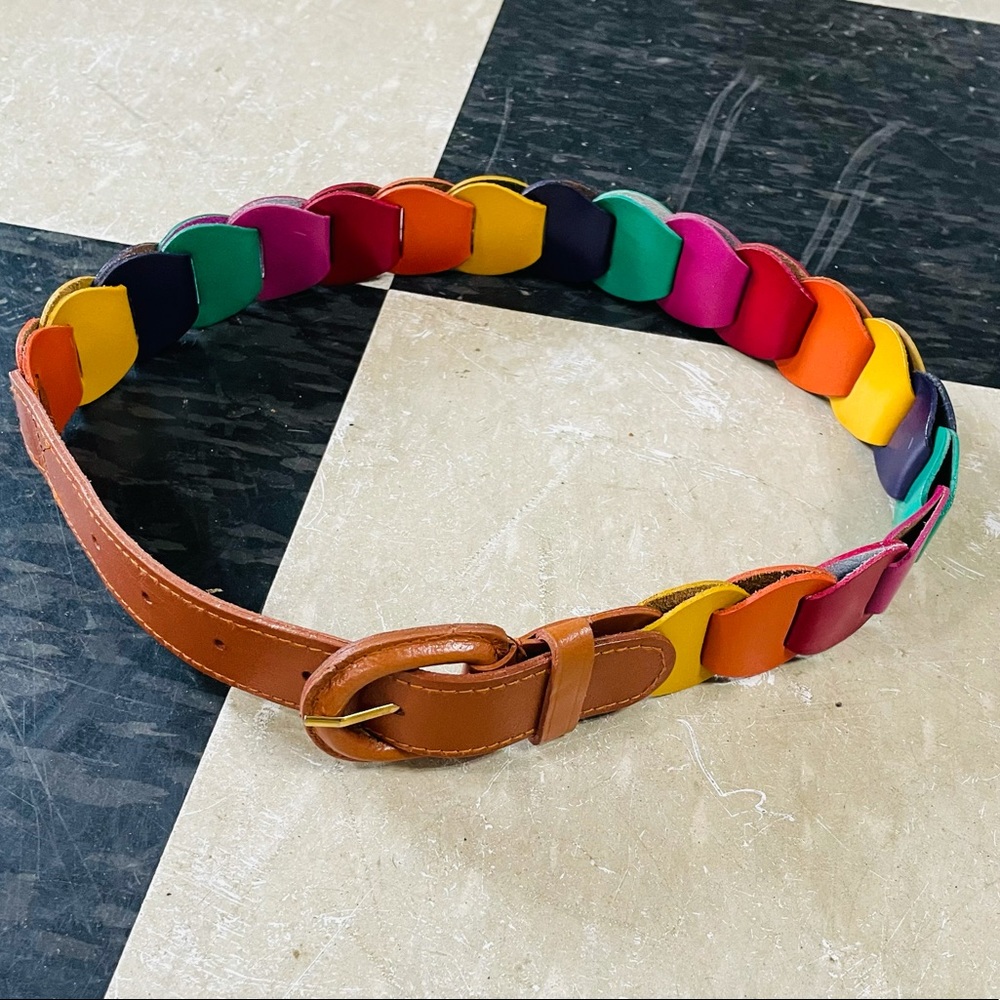Leather Rainbow Belt